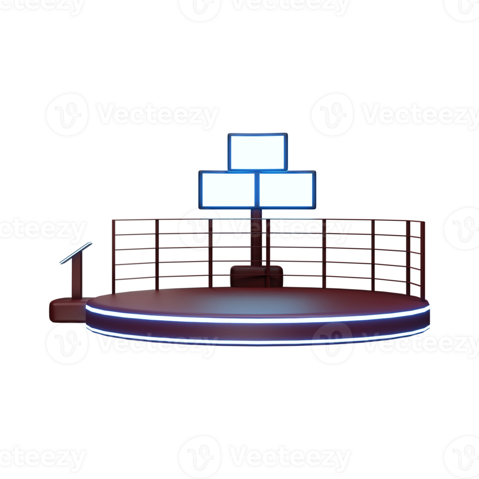 3D Render of Boxing Ring png