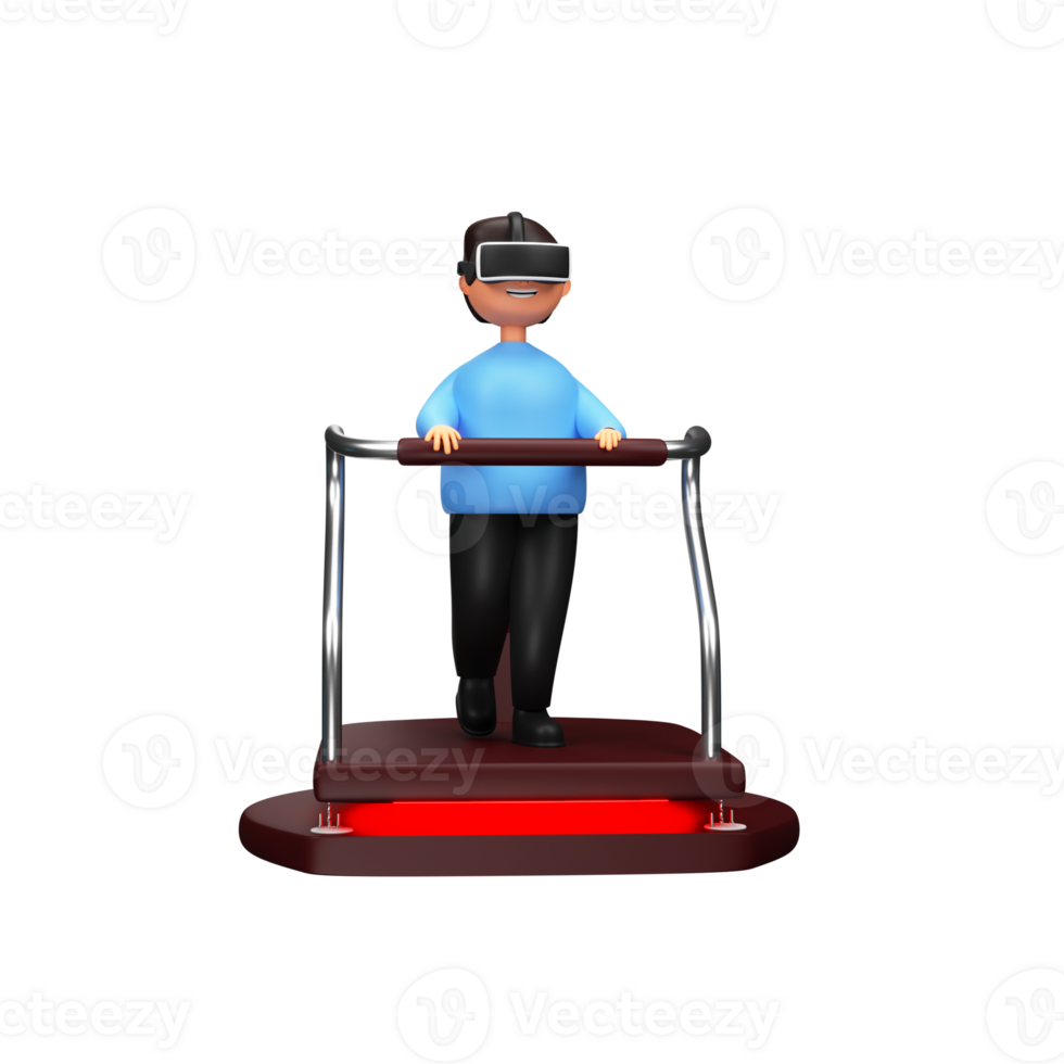 3D Rendering Cheerful Male Character Wearing VR Glasses. png
