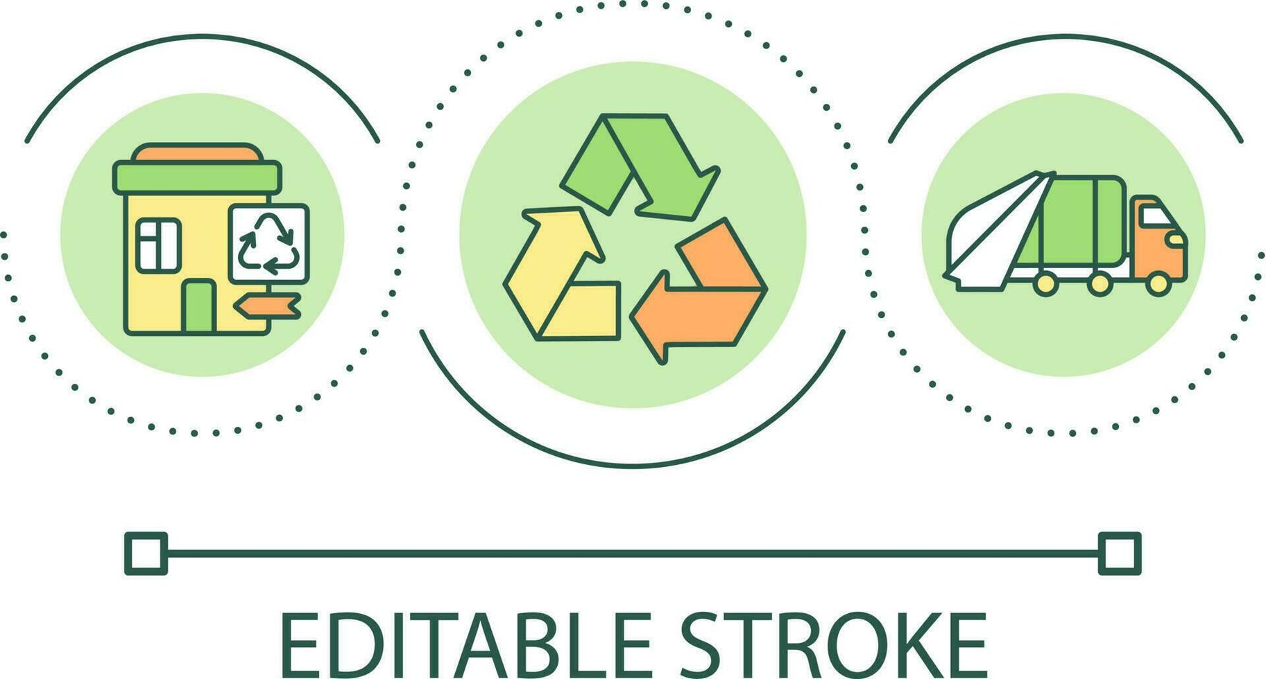 Waste recycling center loop concept icon. Garbage disposal service. Trash management abstract idea thin line illustration. Isolated outline drawing. Editable stroke vector