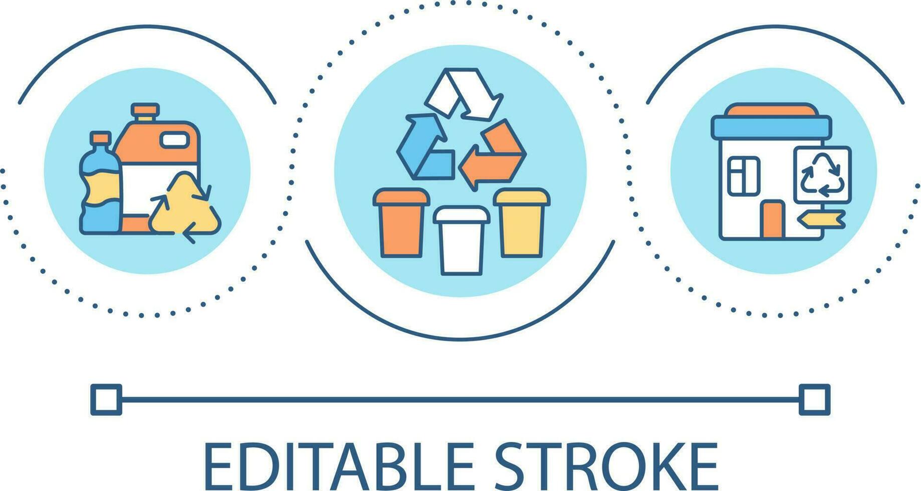 Waste segregation loop concept icon. Household garbage separation and sorting. Trash management abstract idea thin line illustration. Isolated outline drawing. Editable stroke vector