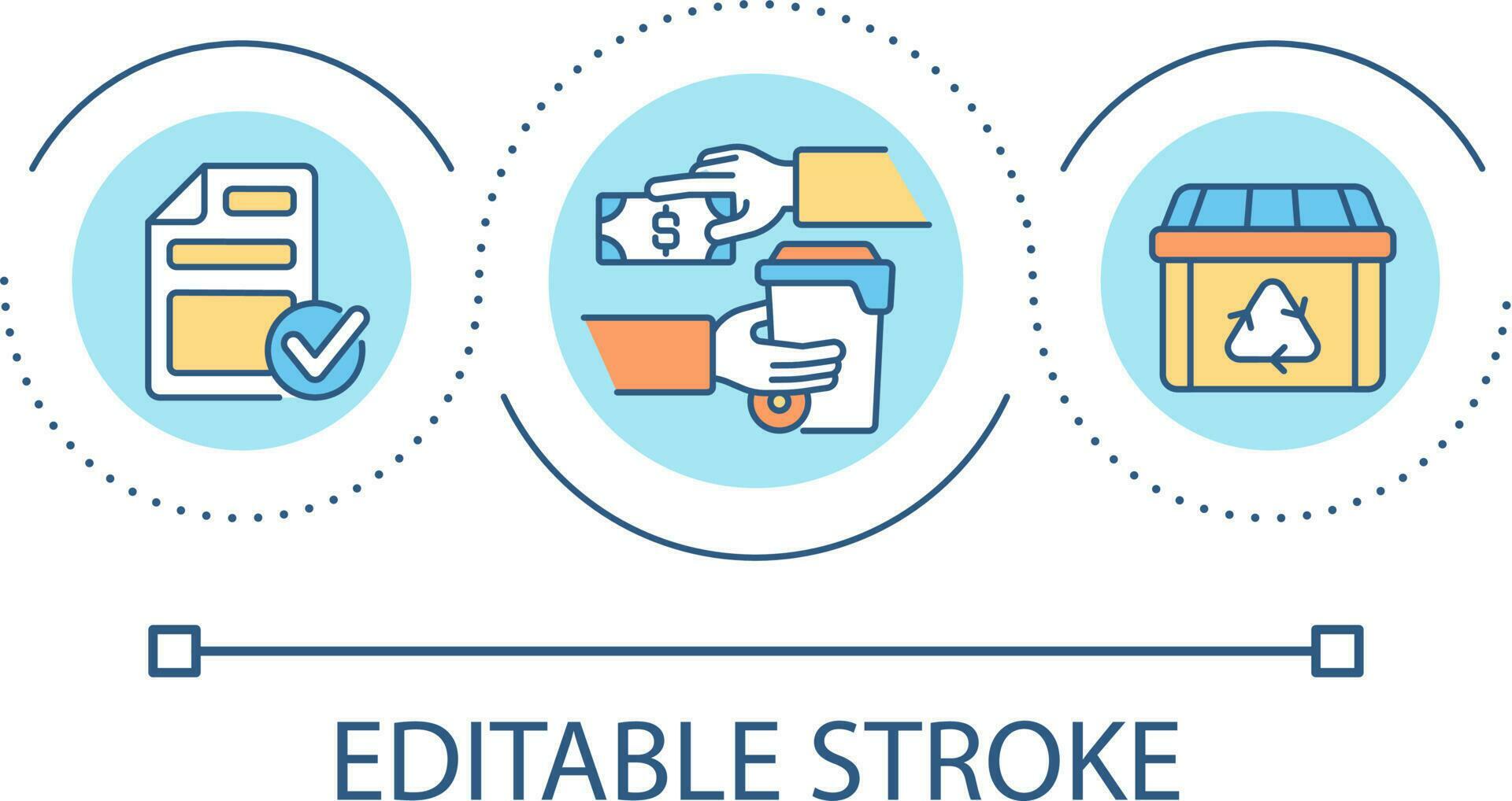 Waste management company loop concept icon. Payable service. Garbage