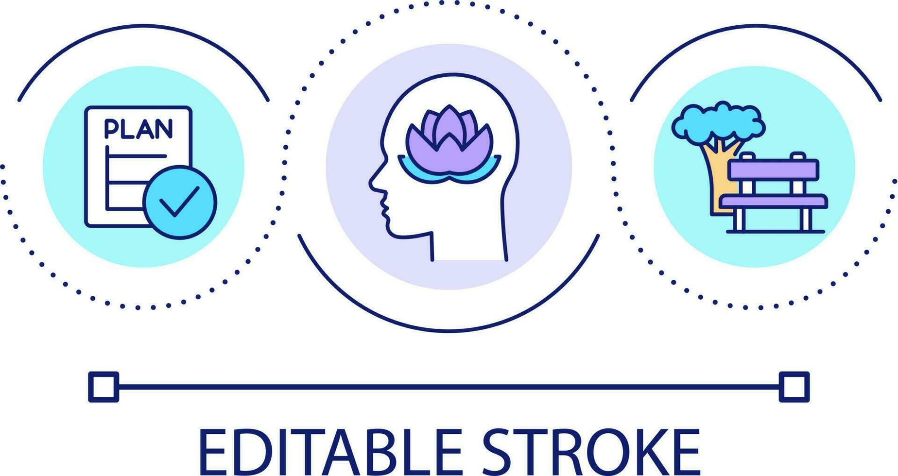 Meditation loop concept icon. Mental health care. Personal development plan. Mindfulness abstract idea thin line illustration. Isolated outline drawing. Editable stroke vector