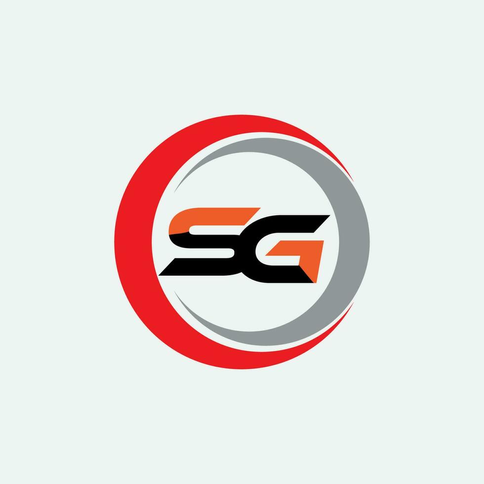 sg Text Logo Design Vector