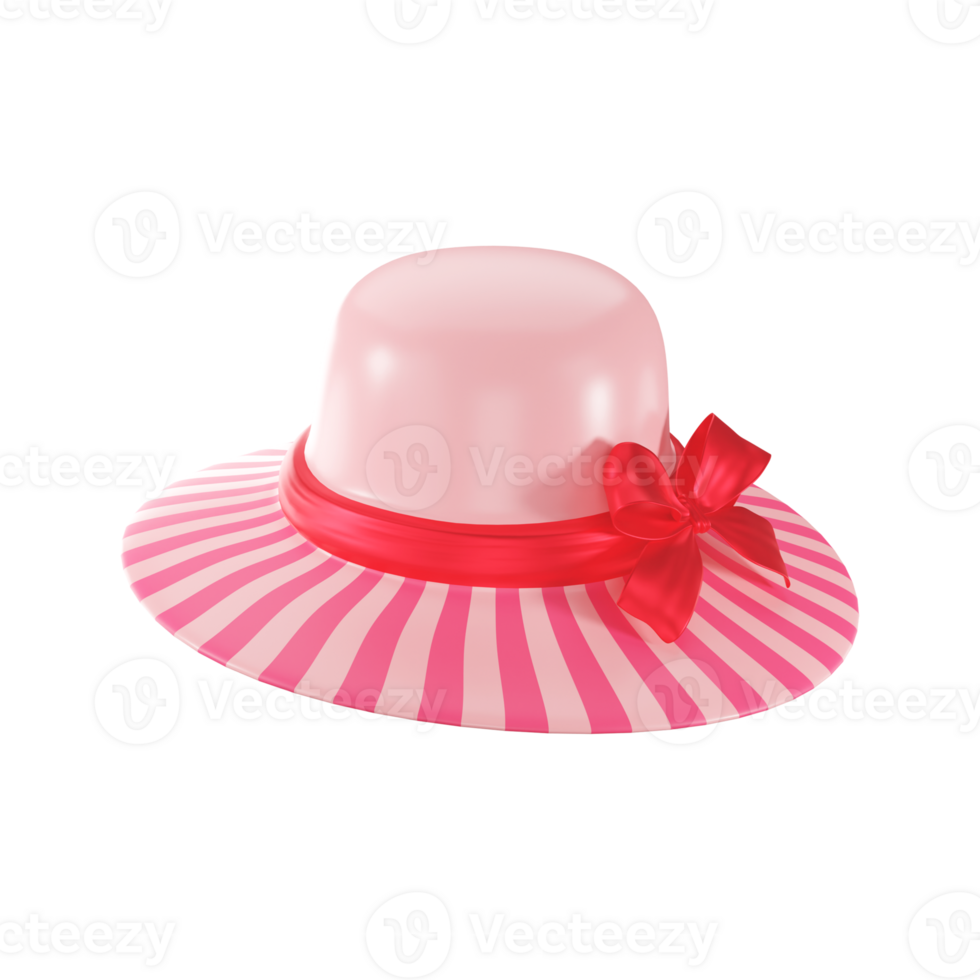 3D Render of Pink Female Hat Element. png