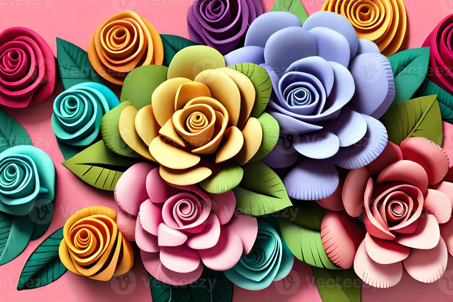 Craft paper flowers floral bouquet photo
