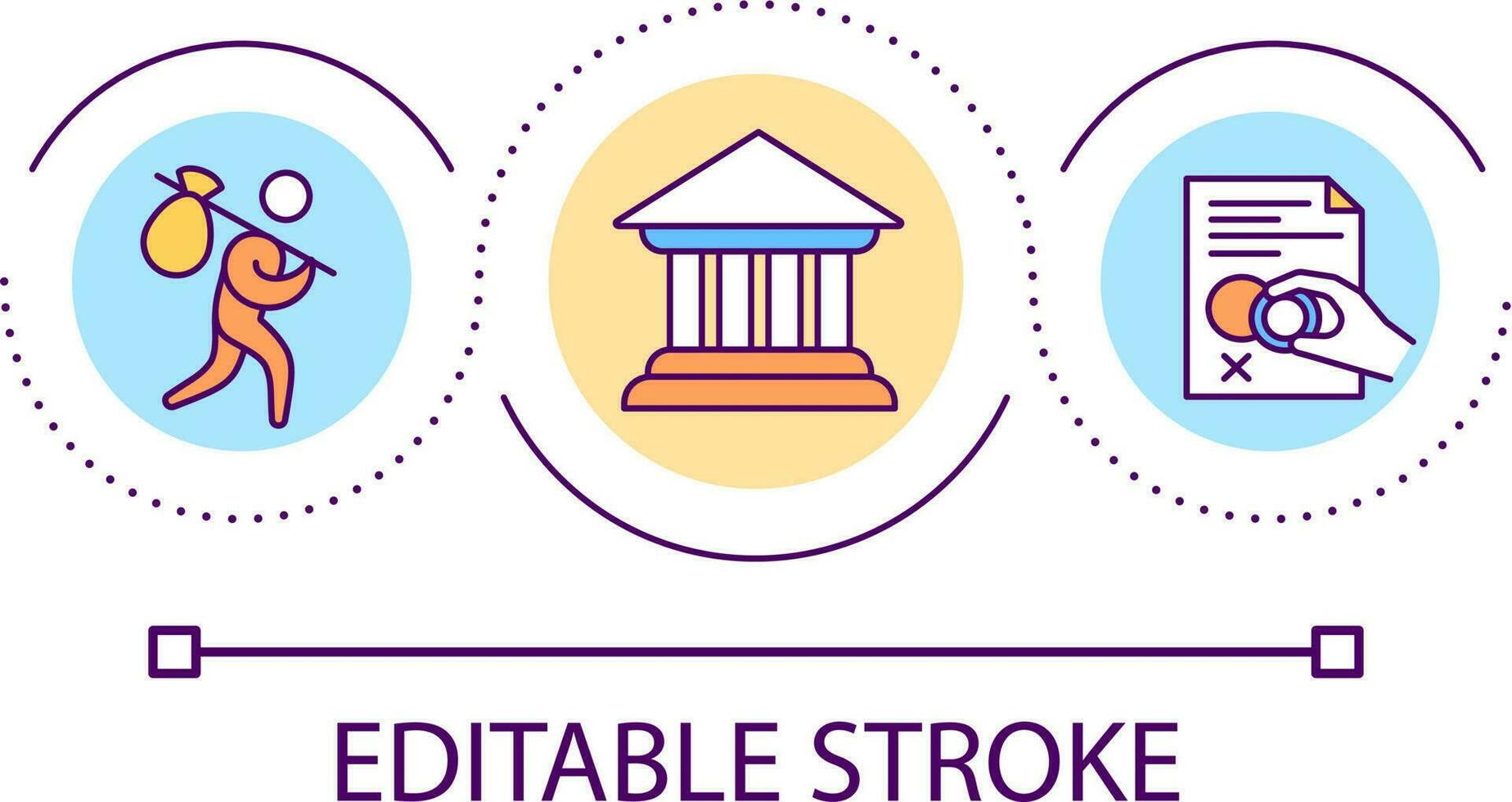 Extradition sentence loop concept icon. Deportation as punishment