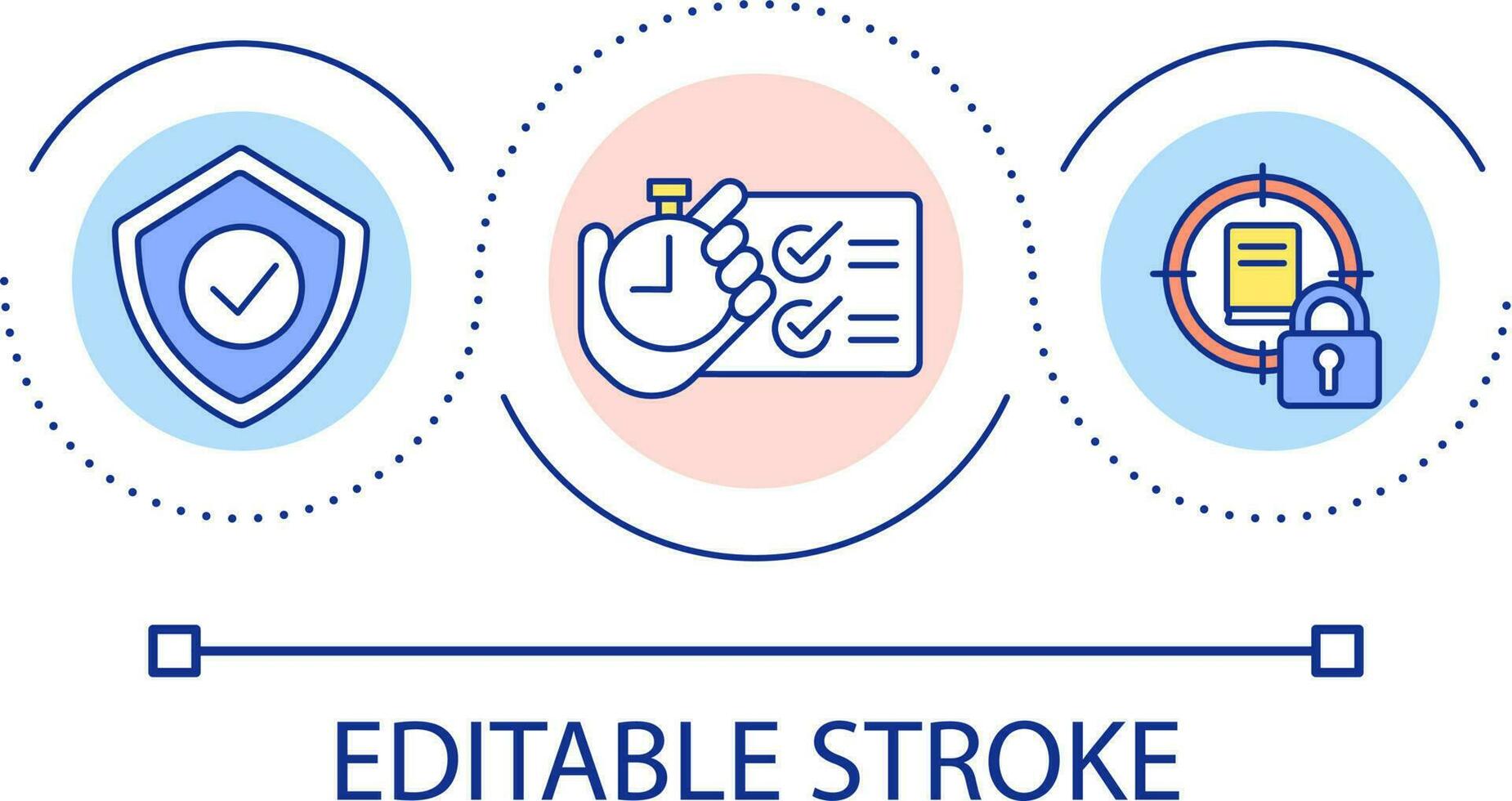 Oral examination time loop concept icon. Data security. Do not cheat in exam. Quick test abstract idea thin line illustration. Isolated outline drawing. Editable stroke vector