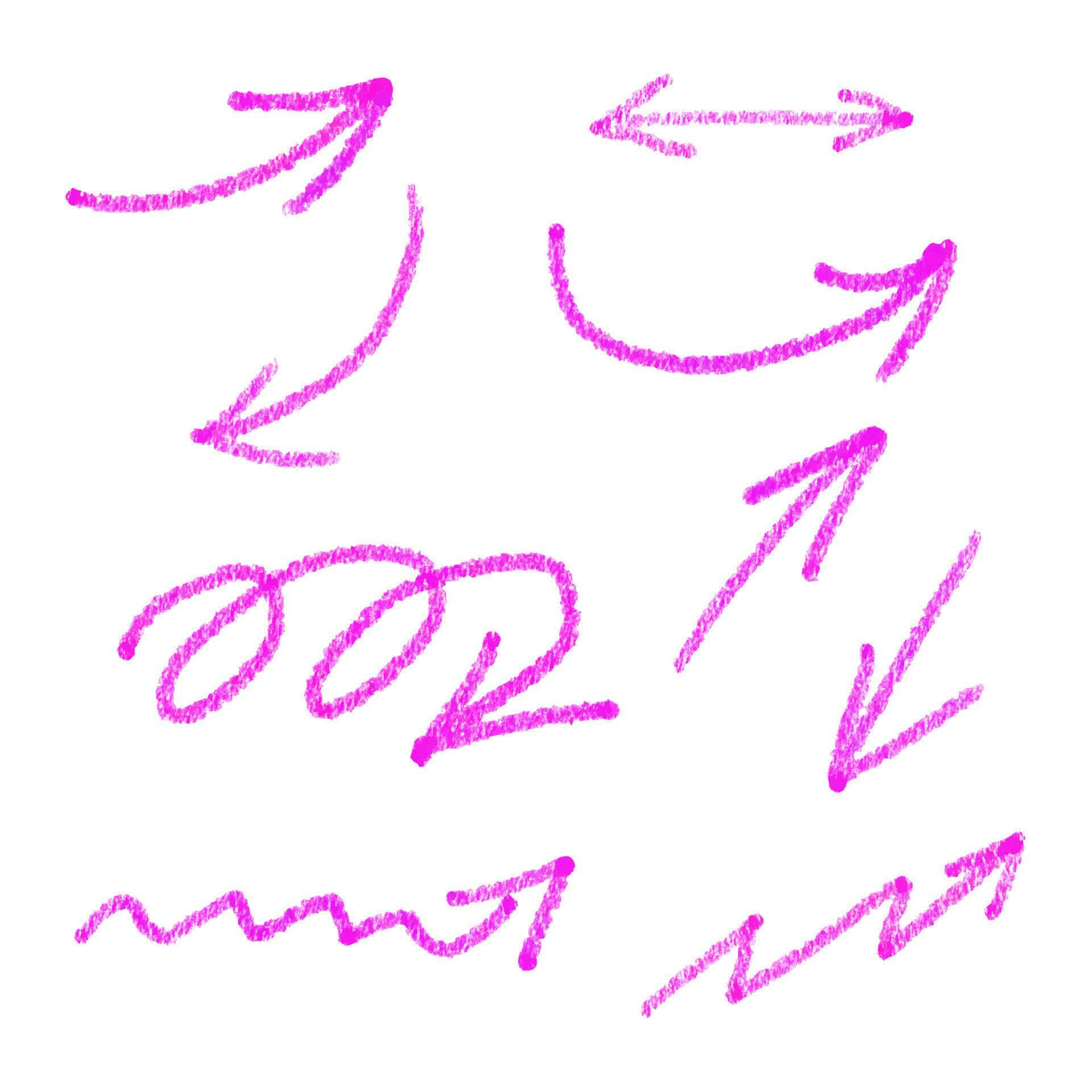 Text correction and highlighting arrows elements. Vector underline