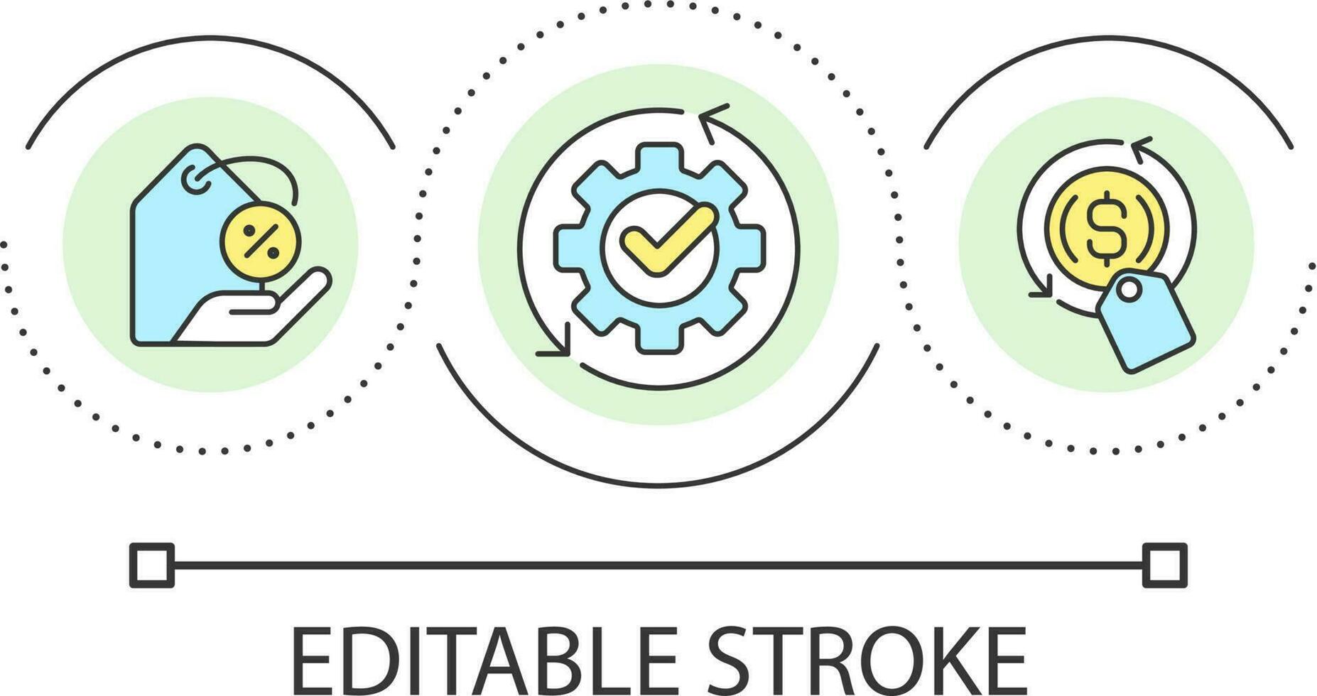 Adjust prices loop concept icon. Commercial offer and discounts. Product value. Price deduction abstract idea thin line illustration. Isolated outline drawing. Editable stroke vector