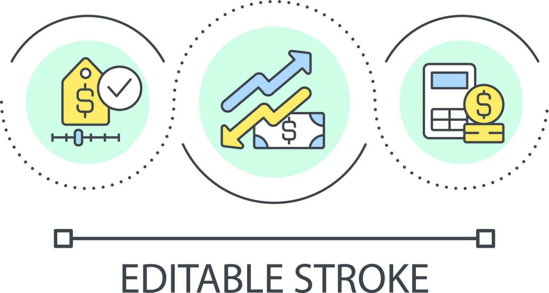 Financial operations loop concept icon. Interest rates regulation. Accounting and finance management abstract idea thin line illustration. Isolated outline drawing. Editable stroke vector