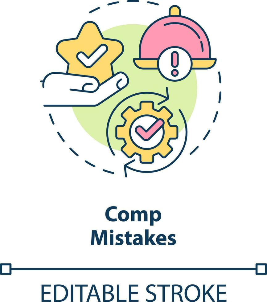 Comp mistakes concept icon. Improving customer satisfaction abstract idea thin line illustration. Compensation with dinner. Isolated outline drawing. Editable stroke vector