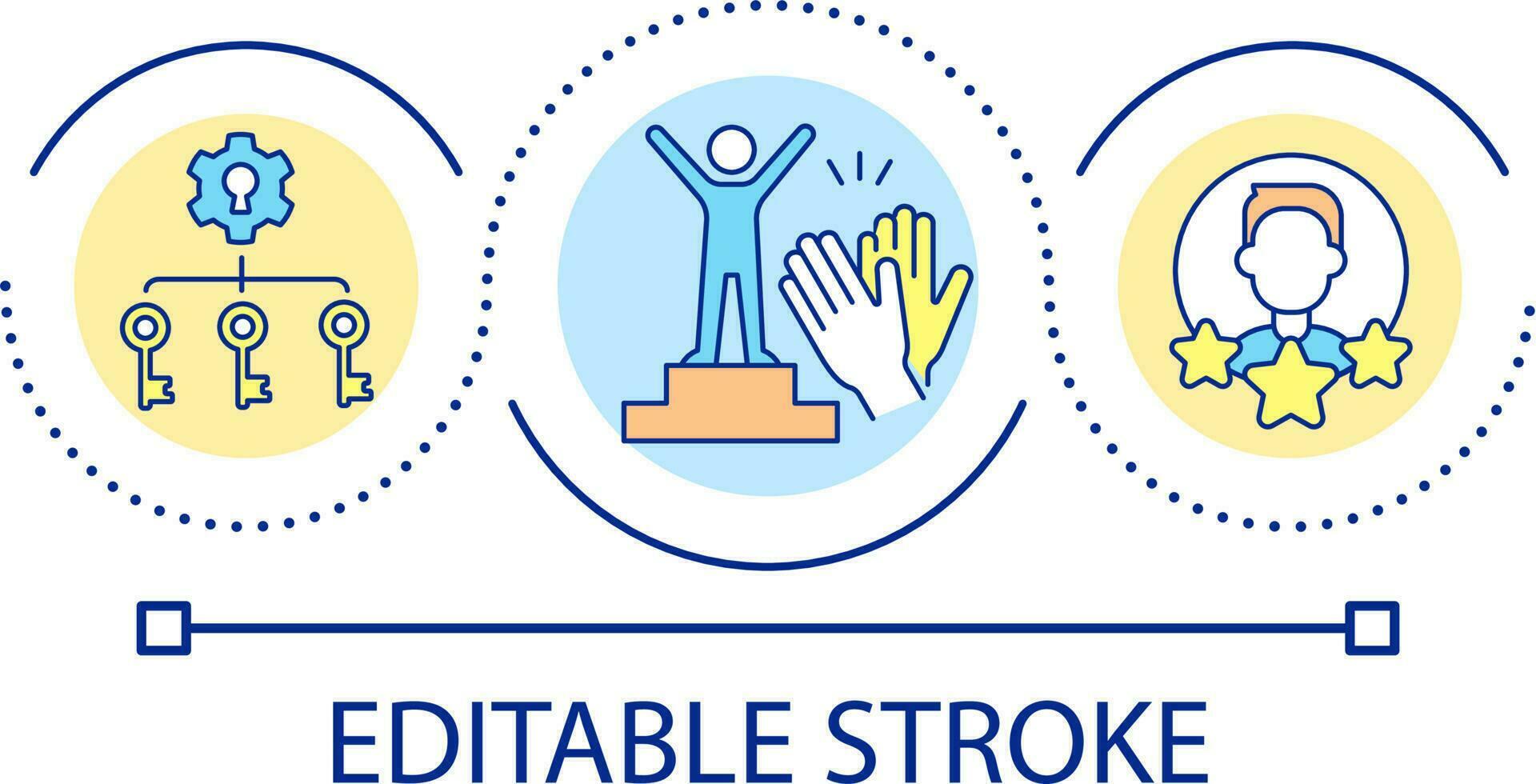 Champion loop concept icon. Best worker and employee. Qualified worker. Skills and abilities abstract idea thin line illustration. Isolated outline drawing. Editable stroke vector