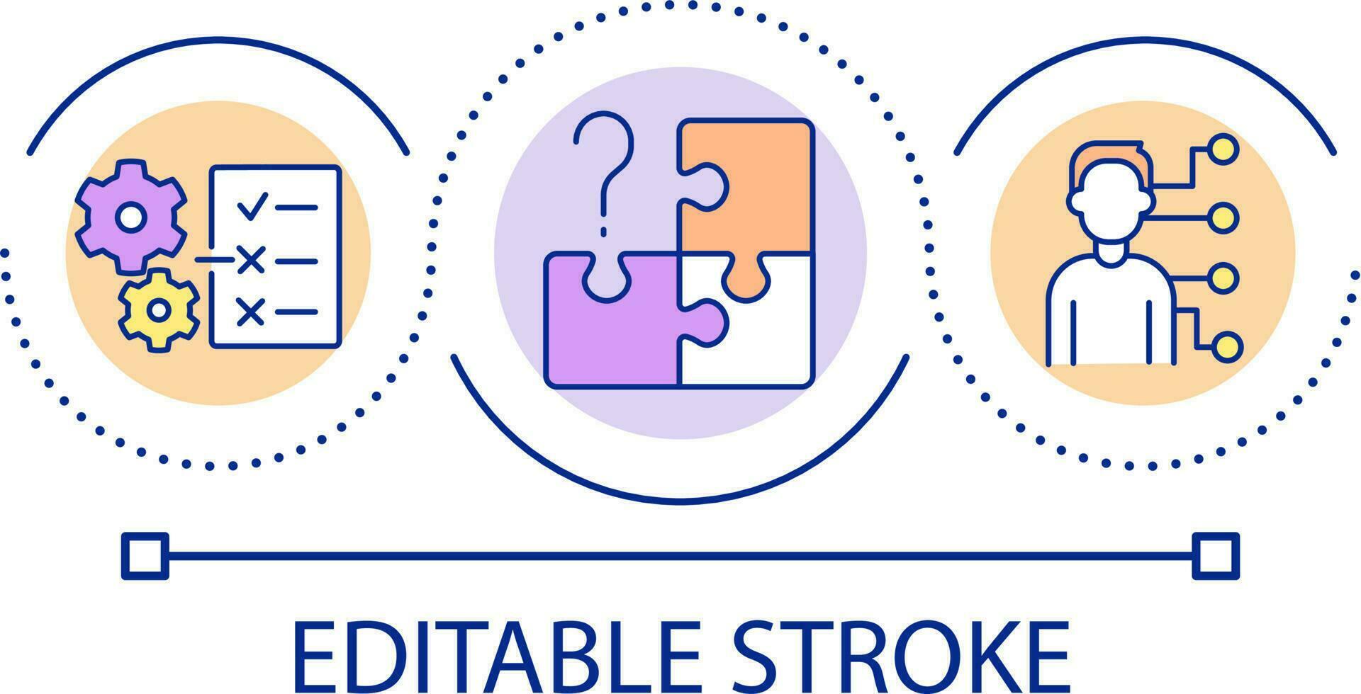 Lack of professional skills loop concept icon. Knowledge and qualities deficit. Work application abstract idea thin line illustration. Isolated outline drawing. Editable stroke vector