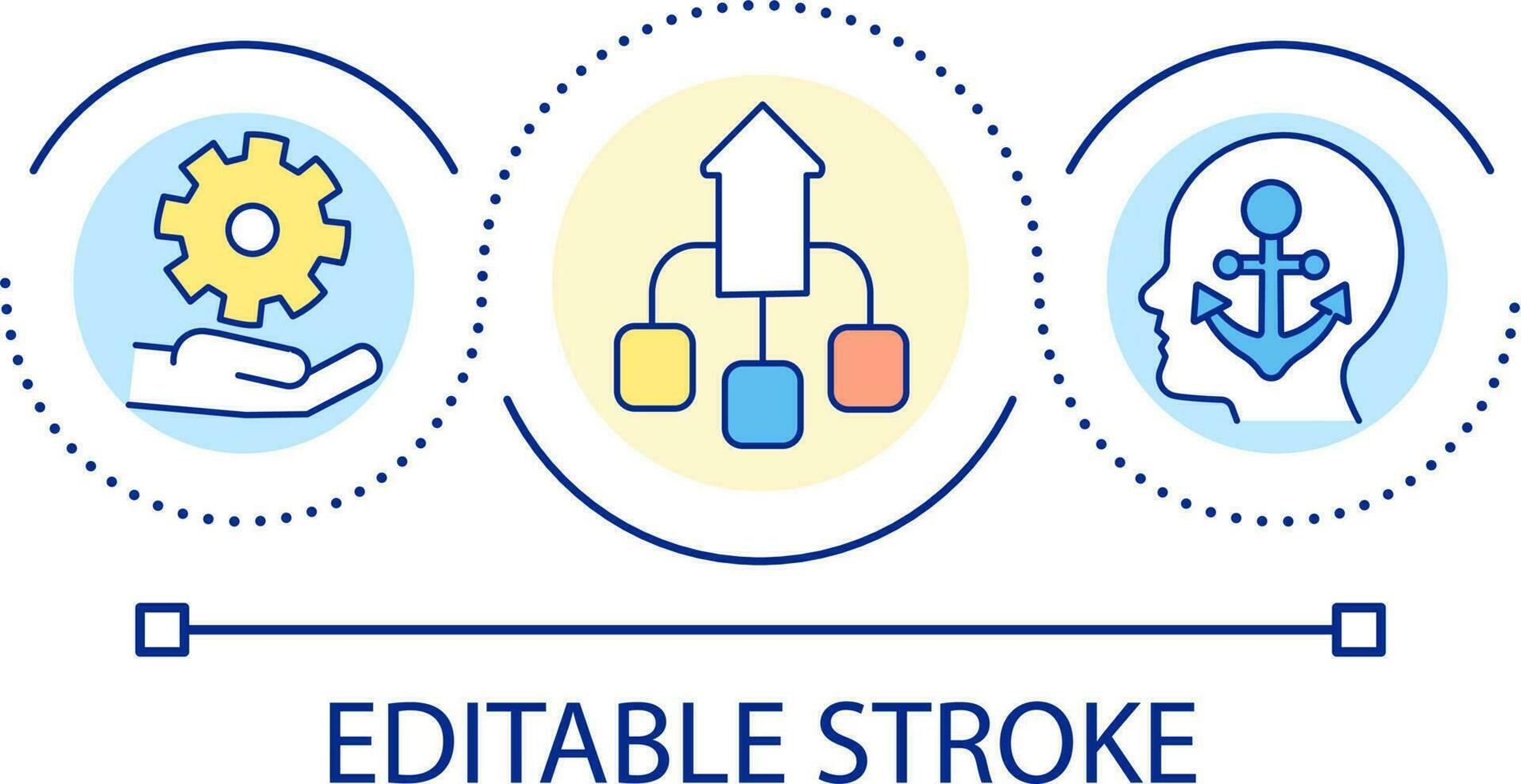 Adopt well organized process loop concept icon. Combine and merge elements. Consolidate structure abstract idea thin line illustration. Isolated outline drawing. Editable stroke vector