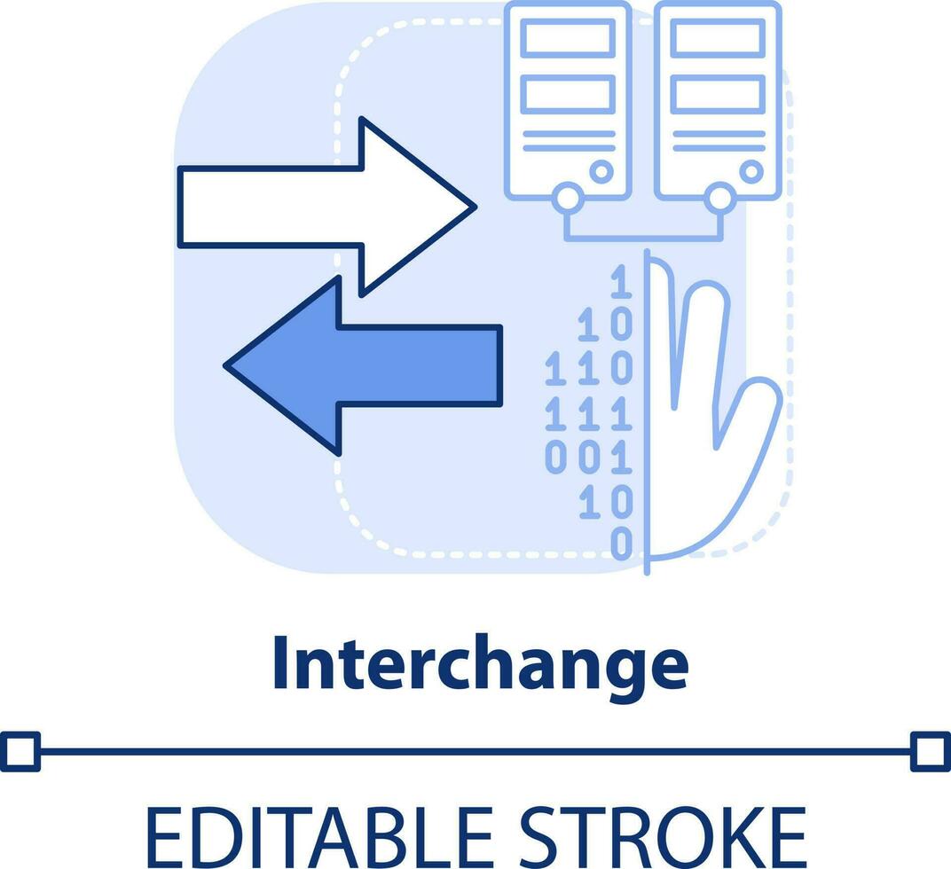Interchange light blue concept icon. Identity management abstract idea thin line illustration. Exchange information. Isolated outline drawing. Editable stroke vector