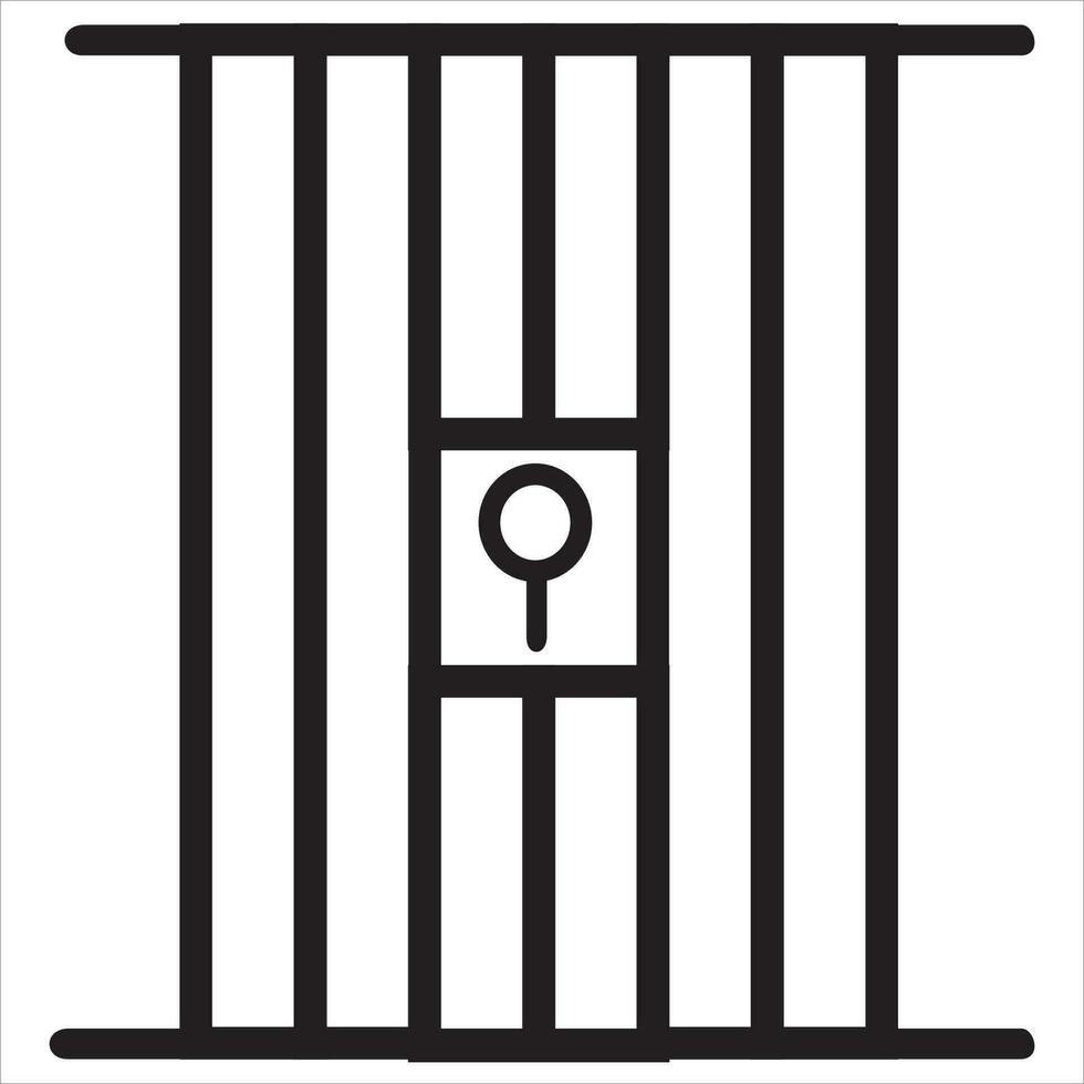 Vector, Image of prison, Black and white color, with transparent background vector