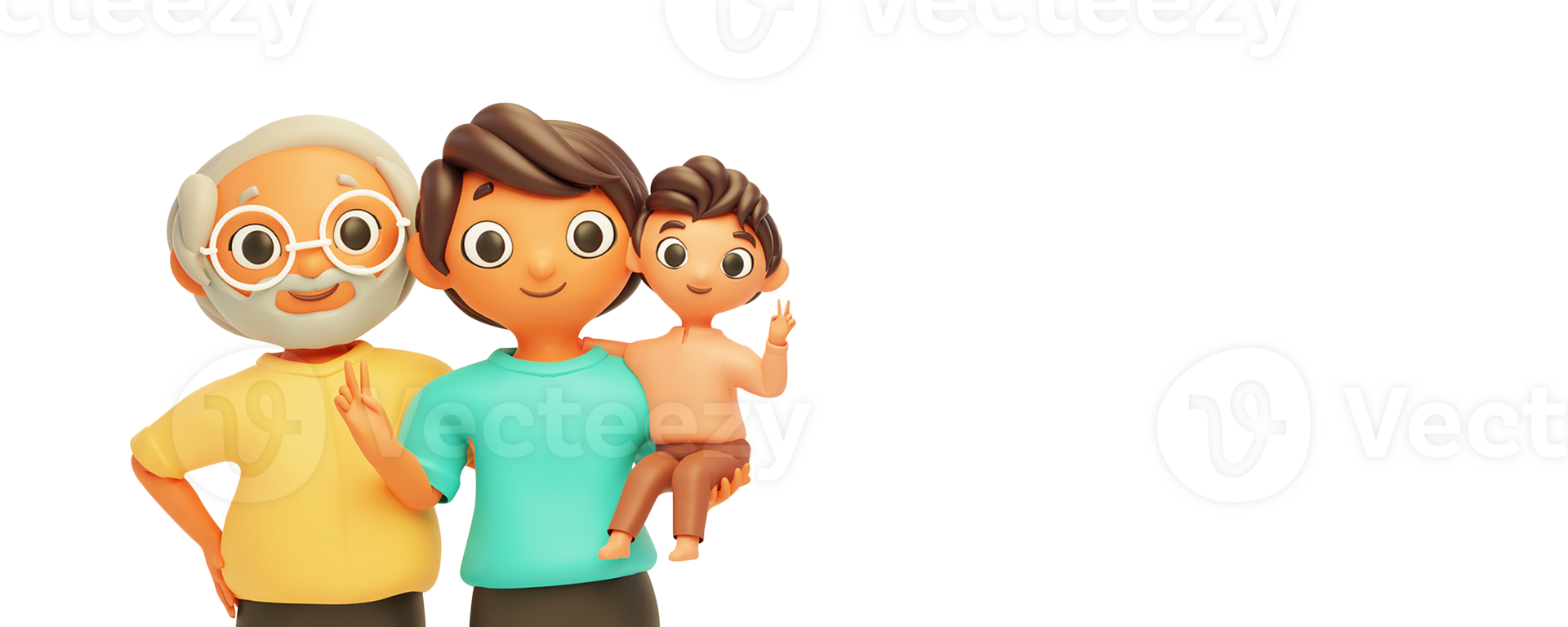 3d hombre participación hijo en su brazos y padre. png