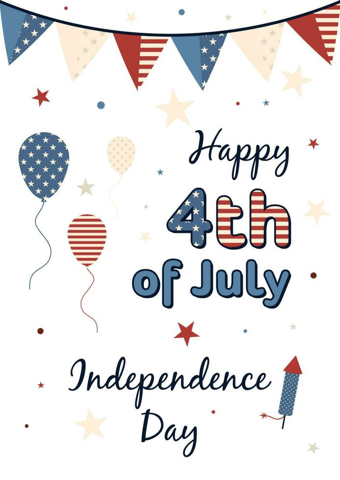 American Independence Day vector background.