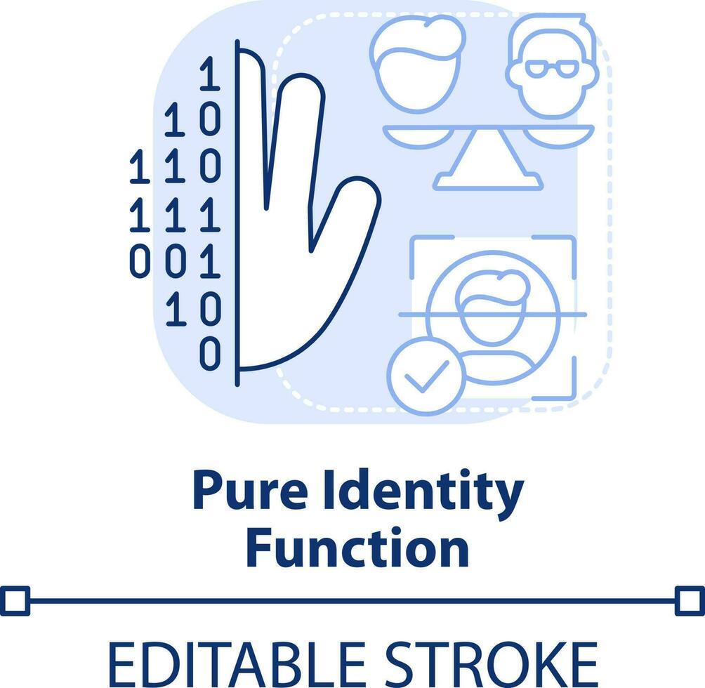 Pure identity function light blue concept icon. Identity management process abstract idea thin line illustration. Isolated outline drawing. Editable stroke vector