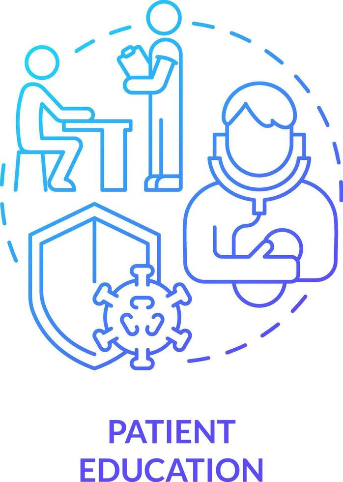 Patient education blue gradient concept icon. Illness awareness. Chronic disease management abstract idea thin line illustration. Isolated outline drawing vector
