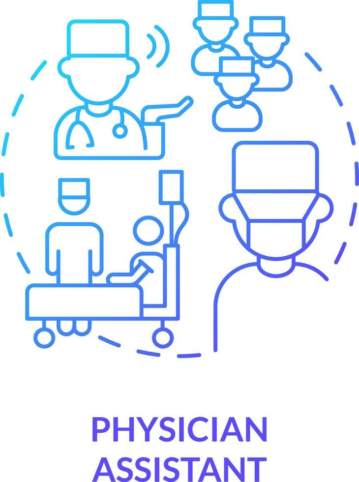 Physician assistant blue gradient concept icon. Medical assosiate. Chronic care management provider abstract idea thin line illustration. Isolated outline drawing vector