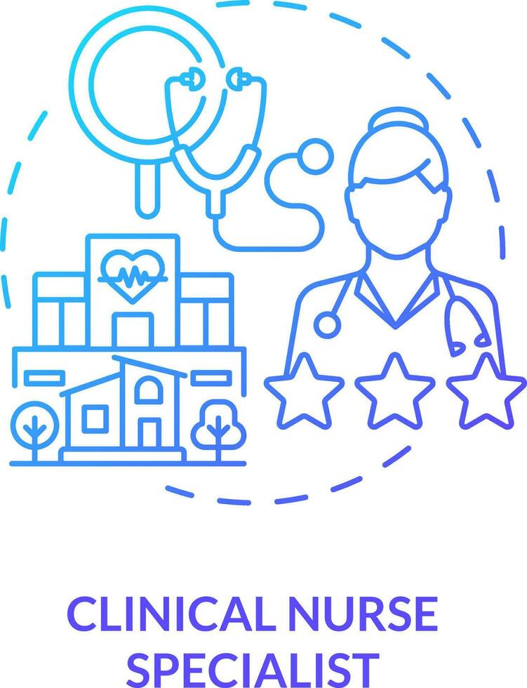 Clinical nurse specialist blue gradient concept icon. Medical professional. Chronic care management provider abstract idea thin line illustration. Isolated outline drawing vector