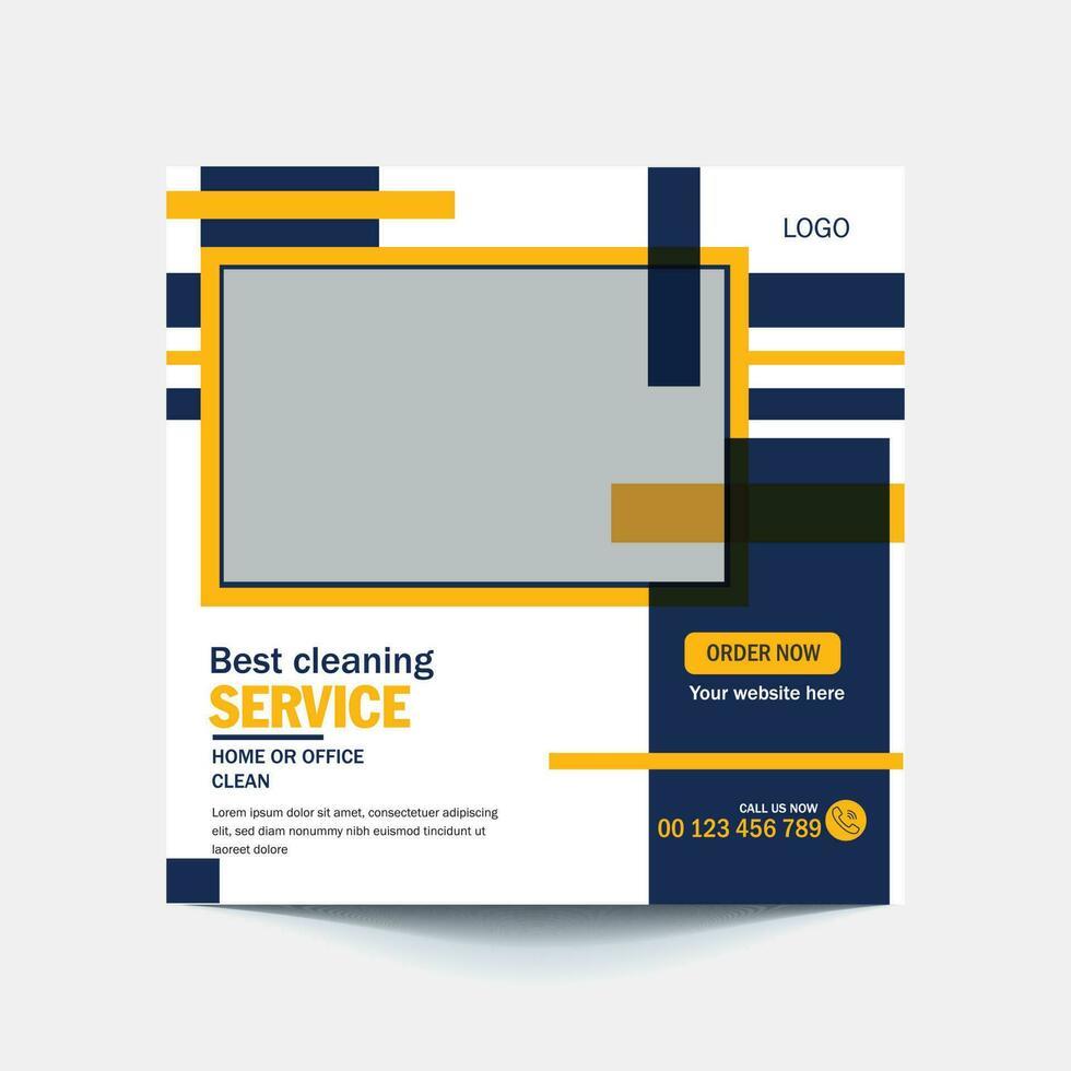 Cleaning service social media post template Design. Post Template for cleaning Service Square Flyer Template for social media, cleaning service banner design vector