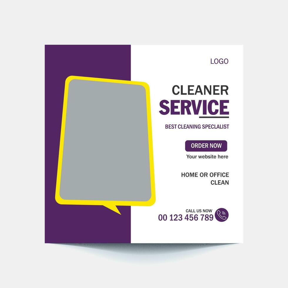 Cleaning service social media post template Design. Post Template for cleaning Service Square Flyer Template for social media, cleaning service banner design vector