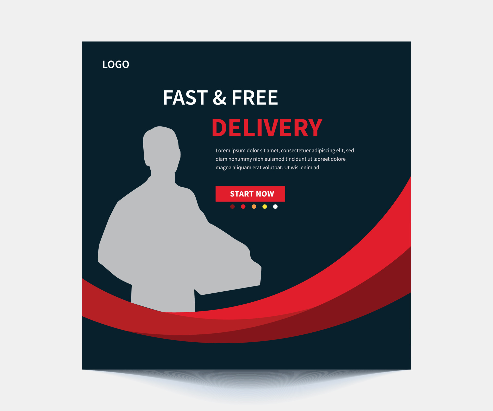 home delivery service poster template for business promotion. Express