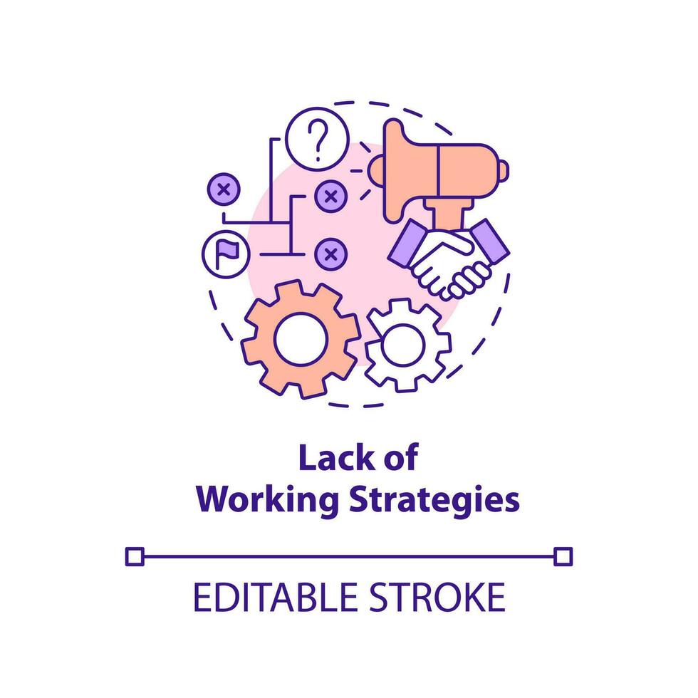 Lack of working strategies concept icon. Affiliate marketer mistake abstract idea thin line illustration. Isolated outline drawing. Editable stroke vector