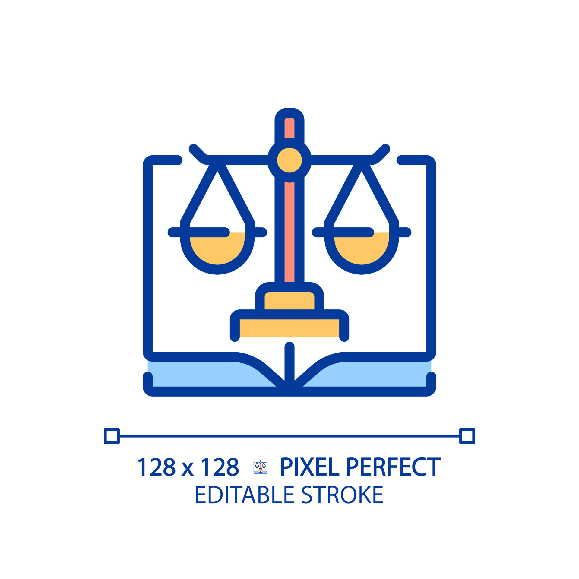 Constitutional law pixel perfect RGB color icon Legal government