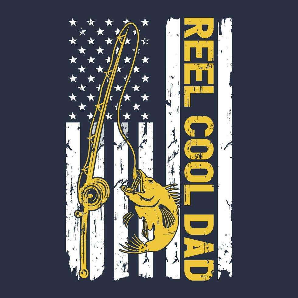 Fishing Father's Day Gift 4th of July Dad Joke T-Shirt vector