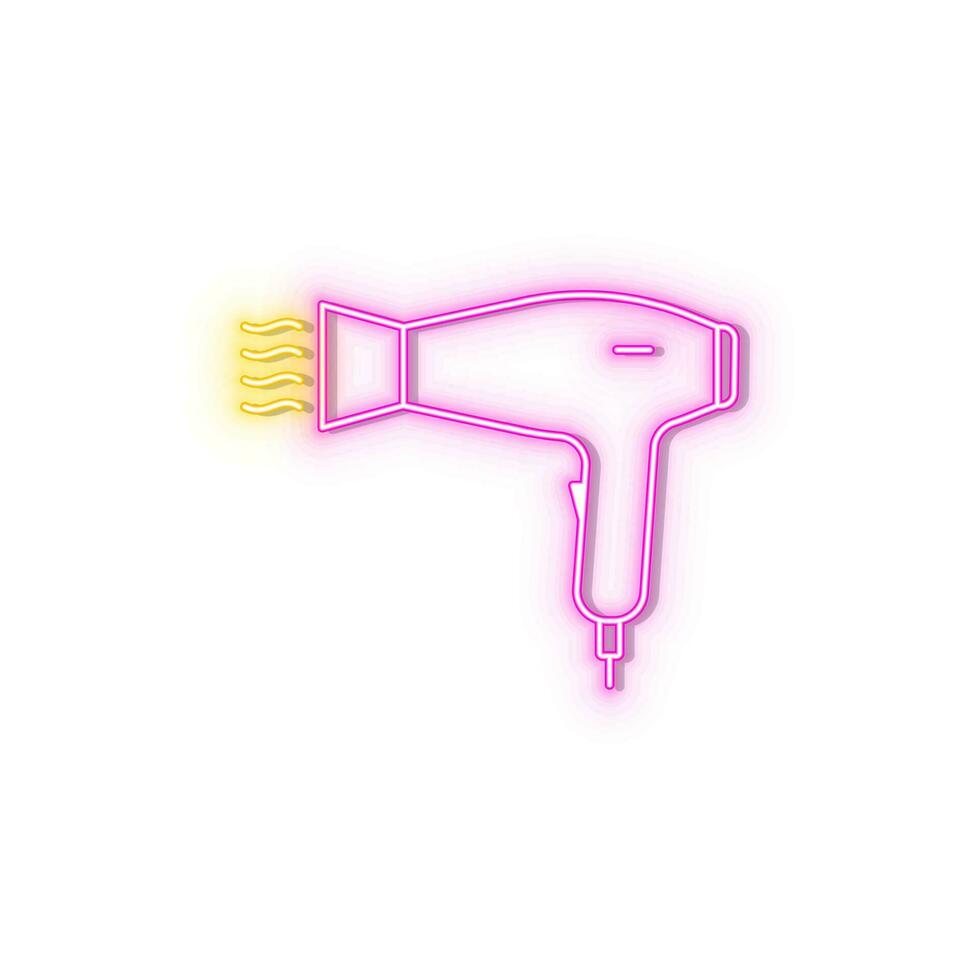 Dryer hair hairdryer icon brick wall and white background. vector