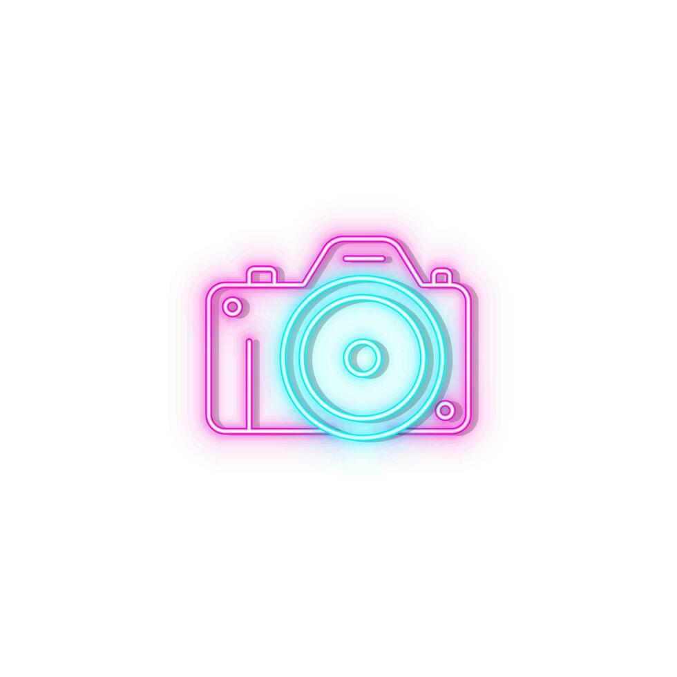 Camera photo photography icon brick wall and white background. vector