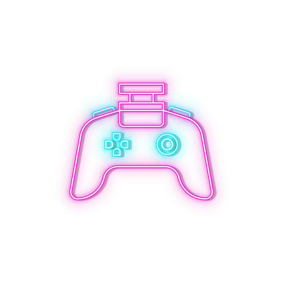 Controller device game icon brick wall and white background. vector
