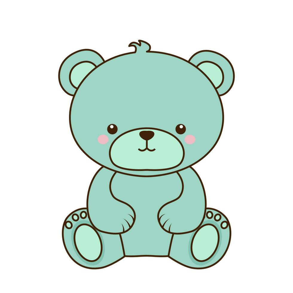 vector osito de peluche oso sentado en un vacío habitación icono. vector oso solo en el niño habitación concepto icono.