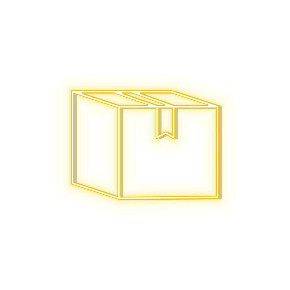 Box carton delivery icon brick wall and white background. vector
