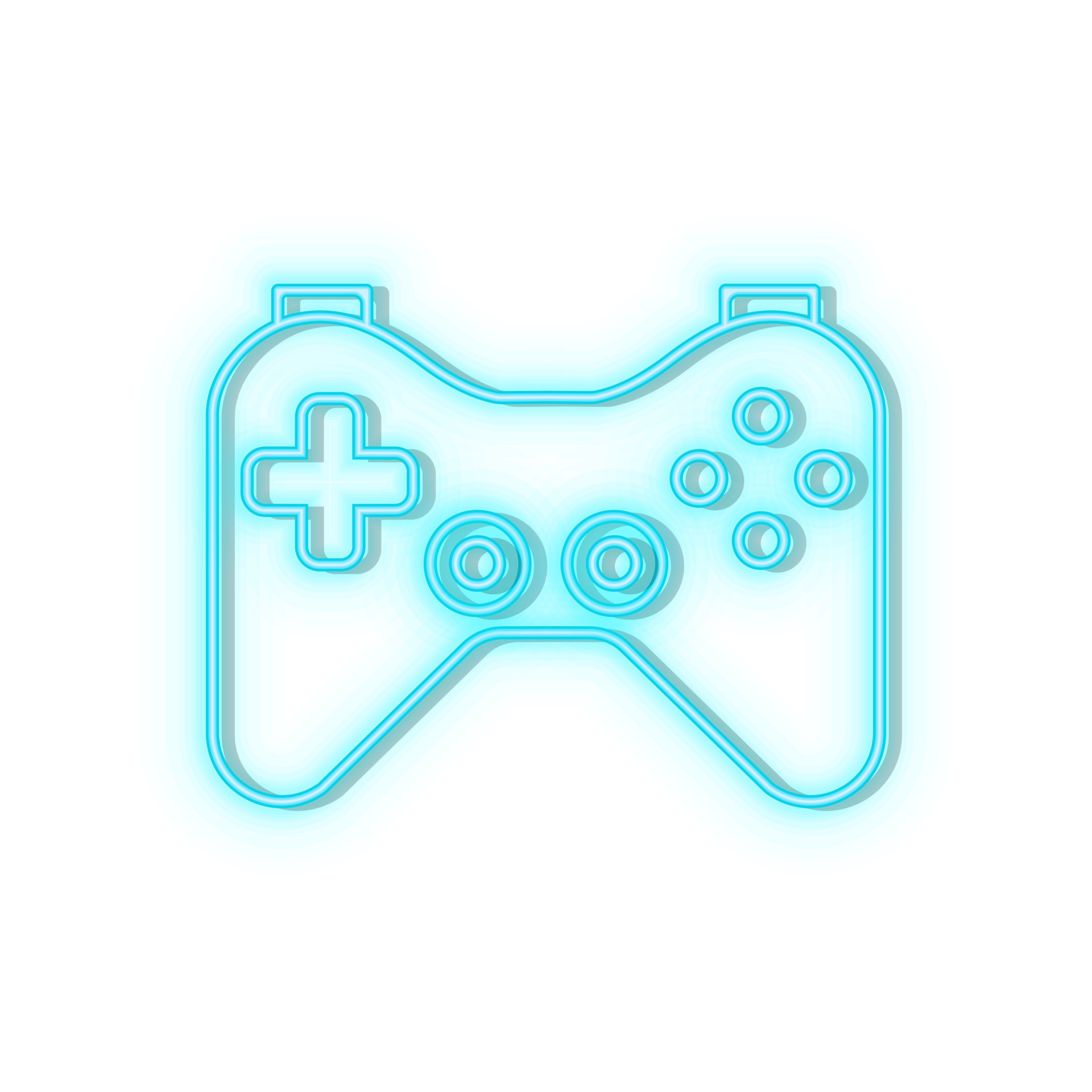 Neon Game Controller Vector Hd PNG Images, Neon Blue Game Controller, Neon,  Game, Gamepad PNG Image For Free Download