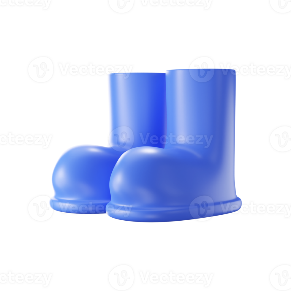 3D Render of Blue Boots. png