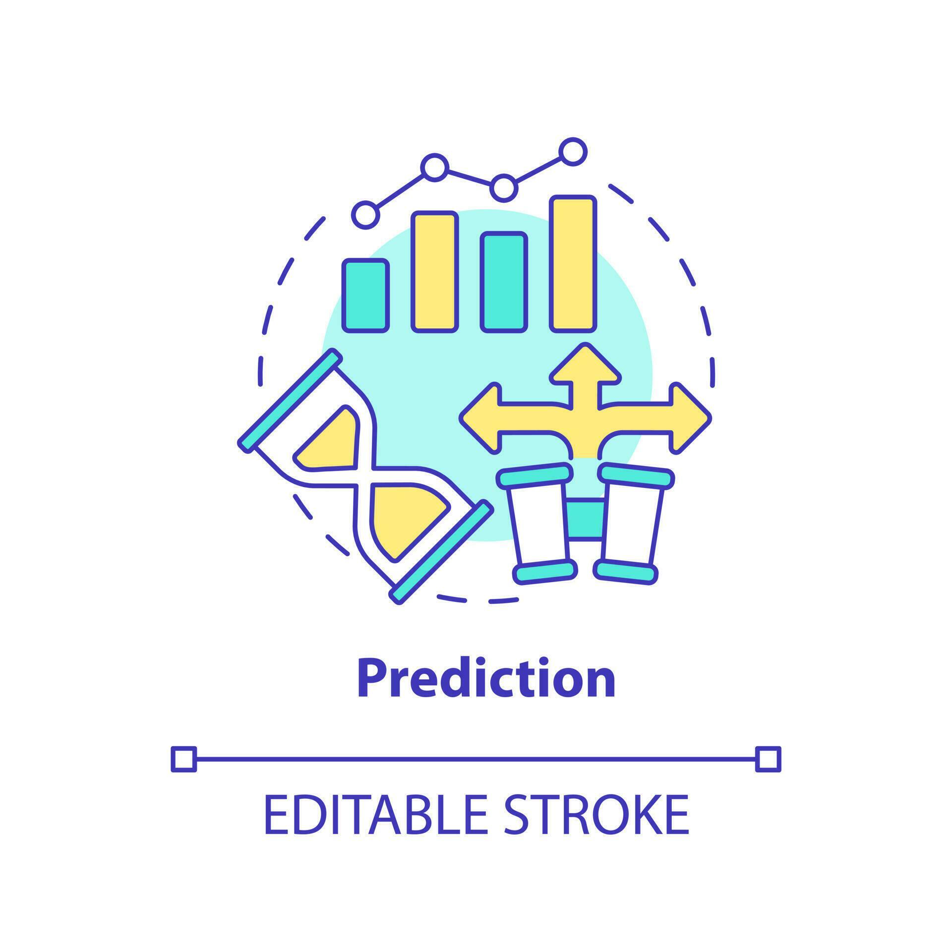 Prediction concept icon. Model potential situations. Causal research
