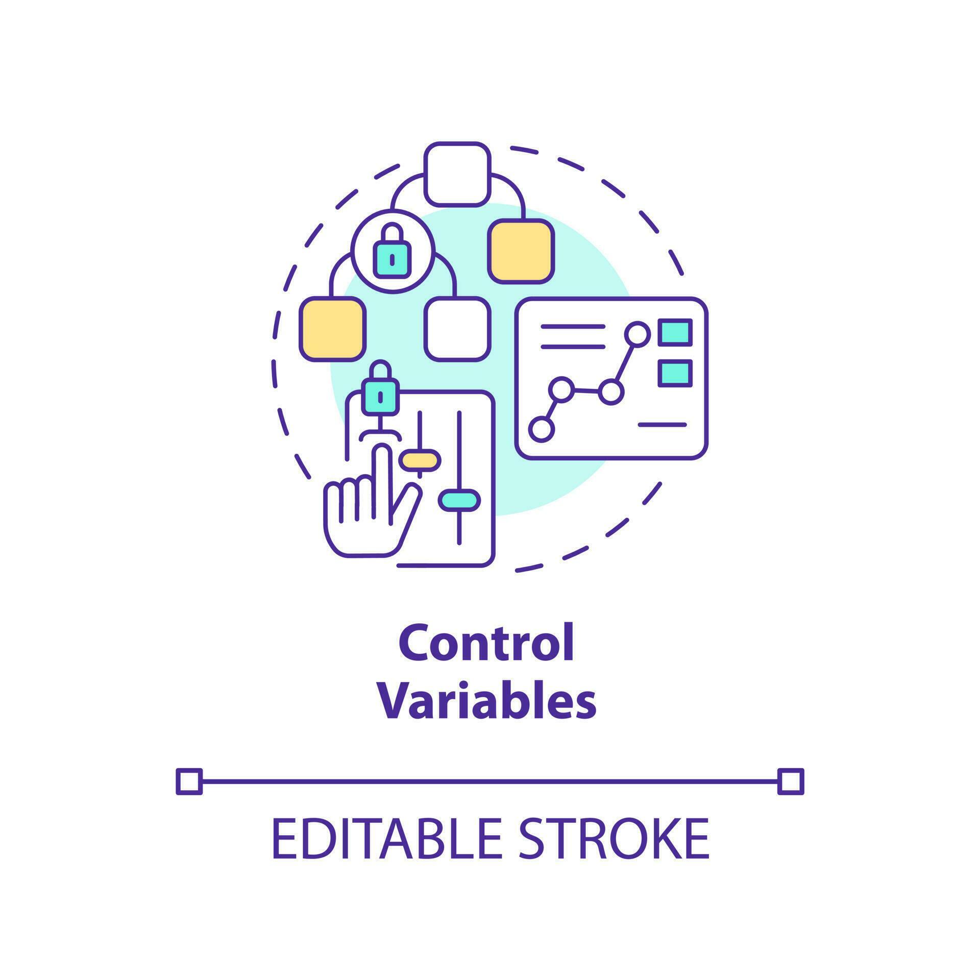 Control variables concept icon. Causal research changeable and ...