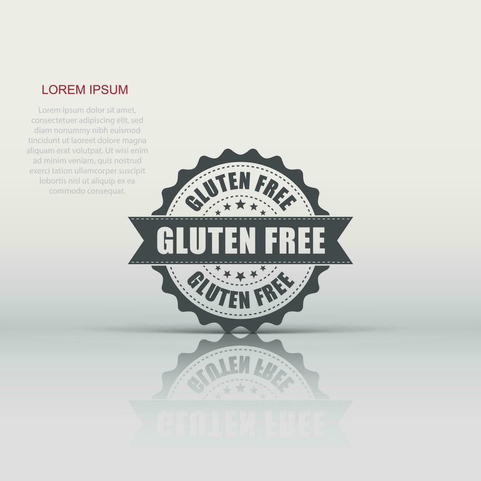 Gluten free grunge rubber stamp. Vector illustration on white background. Business concept no gluten healthy stamp pictogram.