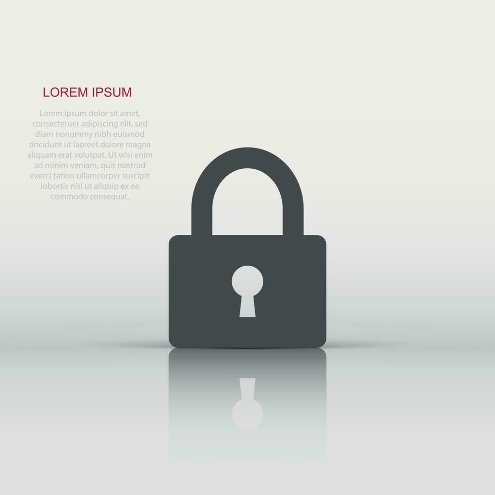 Padlock icon in flat style. Lock, unlock security illustration on white isolated background. Padlock business concept. vector