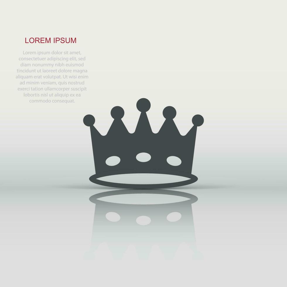 Crown diadem vector icon in flat style. Royalty crown illustration on white isolated background. King, princess royalty concept.