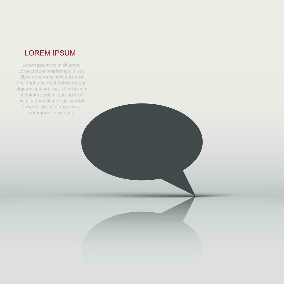Blank empty speech bubble vector icon in flat style. Dialogue box on white isolated background. Speech message business concept.