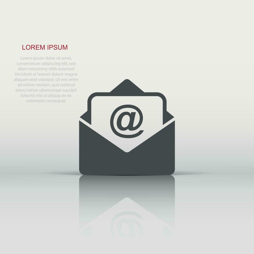Mail envelope icon in flat style. Email message vector illustration on white isolated background. Mailbox e-mail business concept.