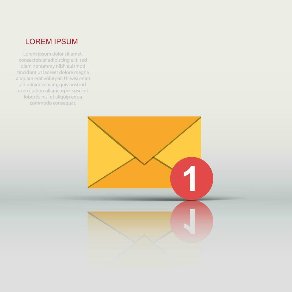 Mail envelope icon in flat style. Email message vector illustration on white isolated background. Mailbox e-mail business concept.