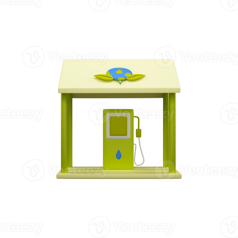 3D Rendering of Arch Petrol Pump Element. png