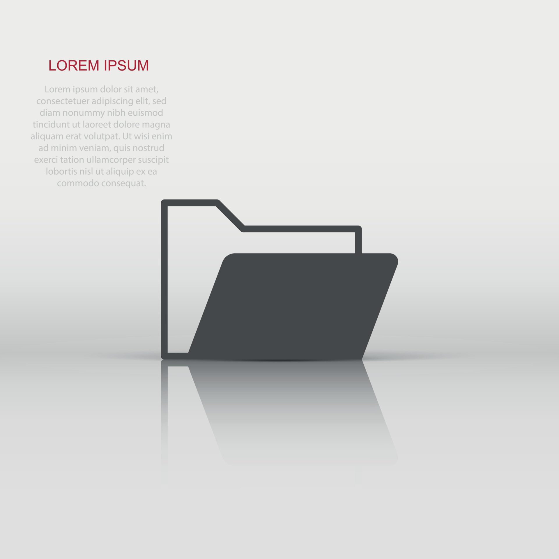 Vector folder document icon in flat style. Archive data file sign ...