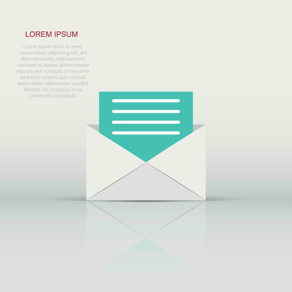 Mail envelope icon in flat style. Email message vector illustration on white isolated background. Mailbox e-mail business concept.